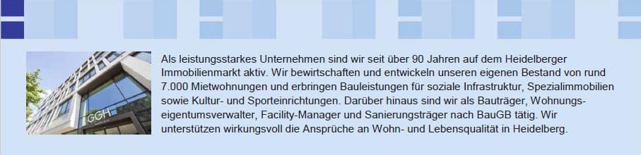 GGH sucht Technischen Objektmanager in Heidelberg